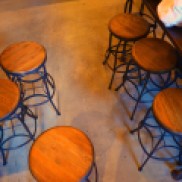 The bar stools sitting in Günter Hans on November 20, 2013. They match the décor of the establishment and add to the genuine artisan feel. Photo by Berkeley Lovelace Jr.